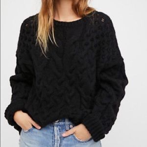 Free People Destroyed Cable Pullover